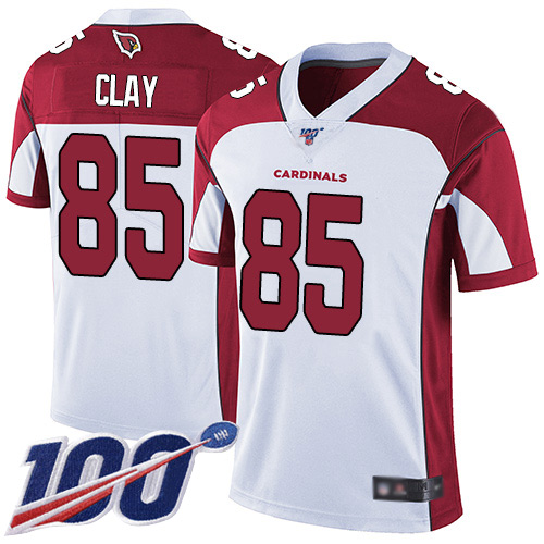 Arizona Cardinals Limited White Men Charles Clay Road Jersey NFL Football 85 100th Season Vapor Untouchable